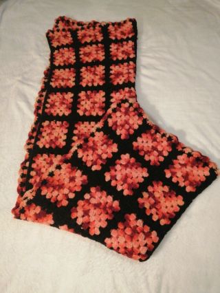 Vintage Crochet Afghan Granny Squares Throw Lap Blanket Handmade 36 " X 36