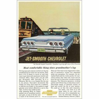 1963 Chevrolet Impala Convertible: Cable Car Vintage Print Ad