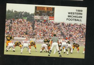 Western Michigan Broncos - - 1989 Football Pocket Schedule - - Wkmi