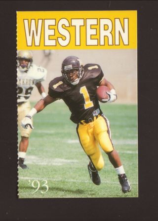 Western Michigan Broncos - - 1993 Football Pocket Schedule - - Wkmi