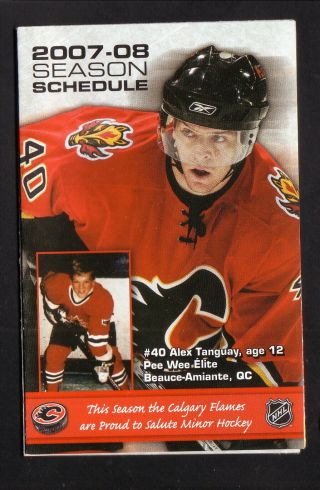 Calgary Flames - - Alex Tanguary - - 2007 - 08 Pocket Schedule - - Hsbc