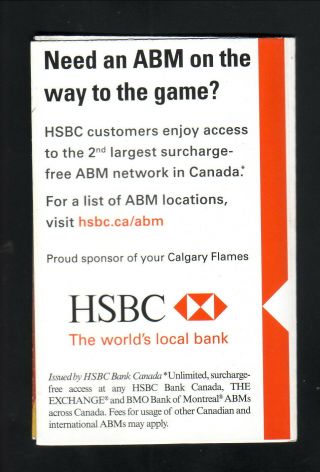 Calgary Flames - - Alex Tanguary - - 2007 - 08 Pocket Schedule - - HSBC 2