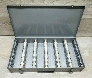 Vintage 35 - Mm Slide Metal Box Tray File Case Holder Storage Usa Brumberger