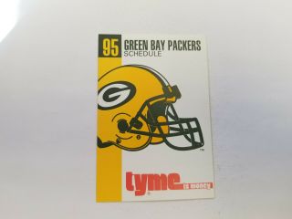 Green Bay Packers 1995 Nfl Football Pocket Schedule - Tyme/wtmj