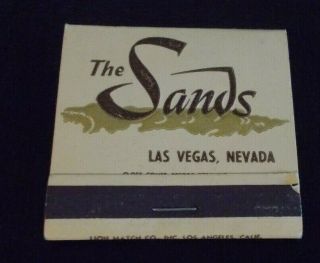 The Sands Hotel Casino Matchbook W/matches Vintage Las Vegas,  Nv