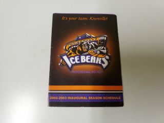 Rs20 Knoxville Ice Bears 2002/03 Minor Hockey Pocket Schedule - Bud Light
