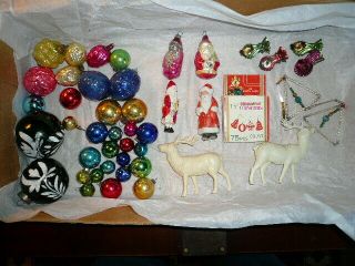 Vintage Christmas Tree Ornaments Various Sizes & Colours,  And Decorations