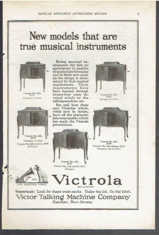 Vintage,  1922 - Victrola Phonograph Advertisement - Record Player