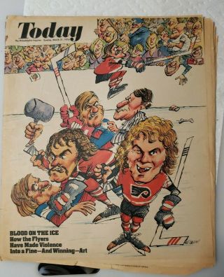 Philadelphia Inquirer Today Insert March 31,  1974 Blood On The Ice Flyers