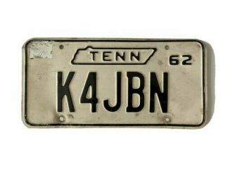Vintage 1962 Tennessee License Plate - K4jbn - Ham Radio Operator Specialty Plate