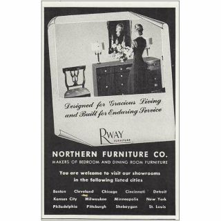 1945 Rway Furniture: Gracious Living Buffet Vintage Print Ad