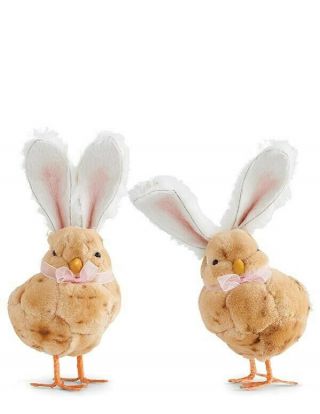 Victorian Trading Nwd 2 Vintage Look Fluffy Chicks W Easter Bunny Ears 23b
