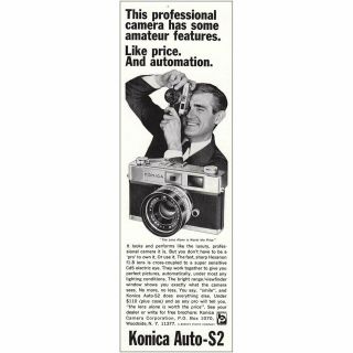 1966 Konica Auto - S2: Professional Camera Vintage Print Ad