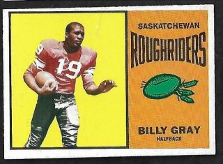 1964 Topps Cfl Football: 64 Billy Gray,  Saskatchewan Roughriders