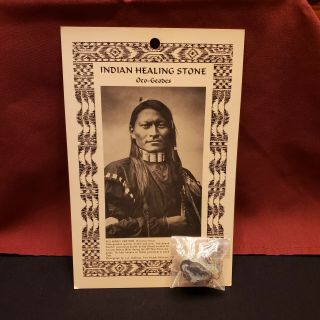 Vtg Indian Healing Stone Oco - Geodes On Souvenir Card - Tribute To Cheyenne