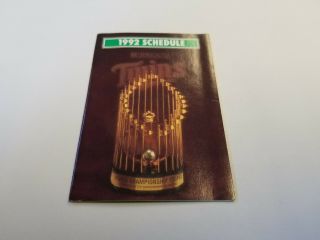 Minnesota Twins 1992 Mlb Baseball Pocket Schedule - Superamerica