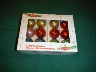 Vintage Shiny Brite Glass Mini Tree 1.  25 " Christmas Ball Ornaments