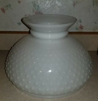 Vintage White Milk Glass Hobnail Lamp Light Globe Shade Large 7 " Tall X 10 " Diam