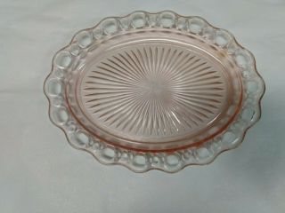 Vintage Pink Depression Glass Platter 12 - 1/2 " X 10 "