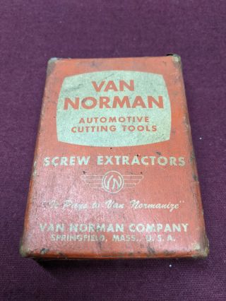 Vintage Van Norman Automotive Cutting Tools Screw Extractors Made In Usa