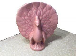 Vintage Mccoy Pottery Peacock Wall Pocket Vase Pink