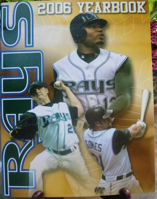 2006 Mlb Tampa Bay Rays Yearbook,  Crawford,  Gomes,  Kazmire On Cover Near