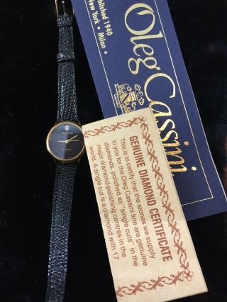 Vintage Oleg Cassini Ladies Diamond Quartz Watch