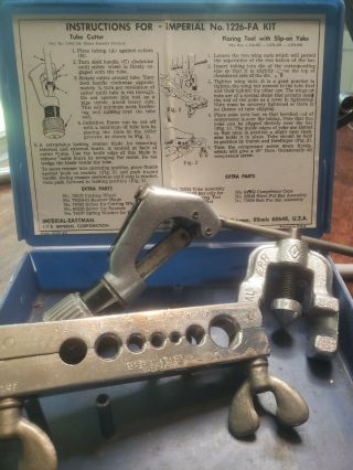 Vintage Imperial Tube Flaring Tool Kit No.  Usa 45 Degree