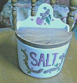 Vintage California Cleminsons Wall Hanging Salt Box Hand Painted