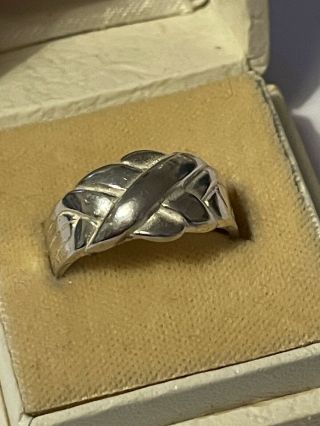 Vintage 925 Silver Weave Band Dress Ring Size N Ladies Jewellery
