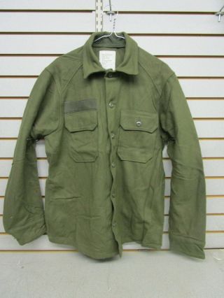 Vintage U.  S.  Military Cold Weather Field Shirt Wool Og - 108 Sz Medium Cold War