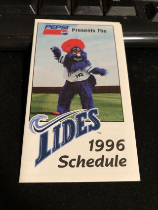 1996 Norfolk Tides Baseball Pocket Schedule Mets Affiliate