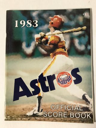 1983 Houston Astros Baseball Official Score Book Vs.  Los Angeles Dodgers Game