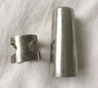 Vintage German Nickel Silver Ligature & Cap For Alto Sax Hard Rubber Mouthpiece