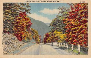 Athens York Greetings Scenic View Vintage Postcard D1 Id:5981