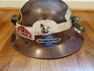Vintage Fiberglass Mining MSA Safari Full Brim Hard Hat with Insert 3