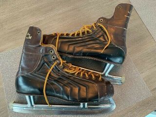 Vintage Bobby Hull Autograph Nhl Ice Hockey Skates Size 12 Made In Canada