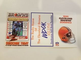 Cleveland Browns 1995 Nfl Football Pocket Schedule - Wdok