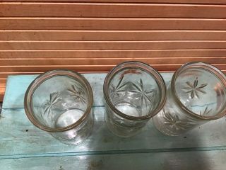 3 Vintage 50th Anniversary Star Burst Anchor Hocking Jelly Jar Juice Glass 2