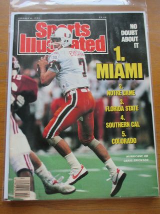 1990 Sports Illustrated Miami Hurricanes Win National Championship No Label
