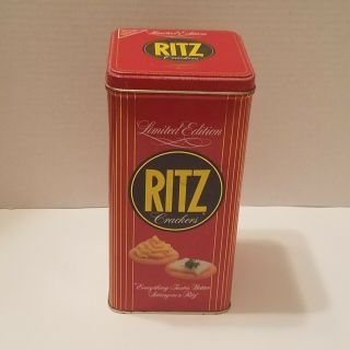 Vintage Nabisco 1986 Limited Edition Ritz Crackers 16 Oz Steel Metal Tin