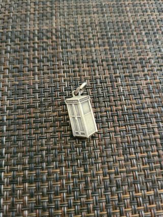 Vintage Attendance Sterling Silver Telephone Booth Charm Pendant