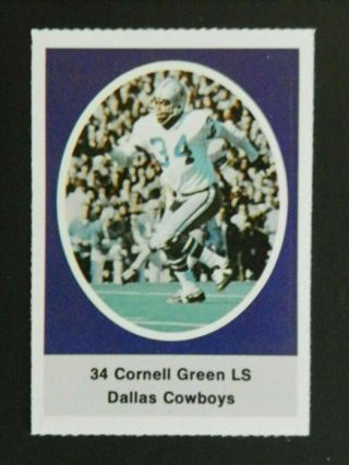 1972 Sunoco Football Stamp Cornell Green Dallas Cowboys