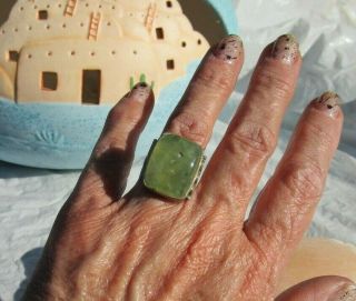 Vintage Sterling Silver 925 Moss Agate Ring Size 6 Gemstone 8 Grams