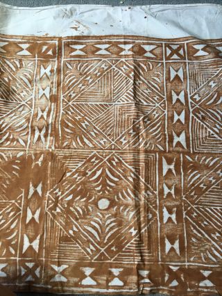 Vintage 1970’s 1.  5 Yard Polynesian Hand Printed Cotton Fabric From Samoa.