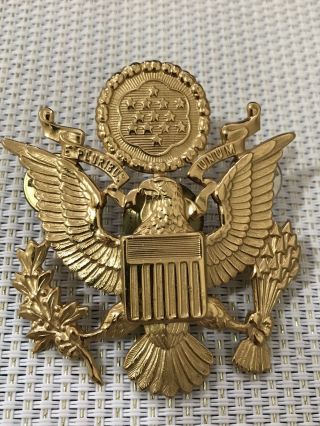 Vintage Brass Eagle Hat Badge E Pluribus Unum Hat Pin