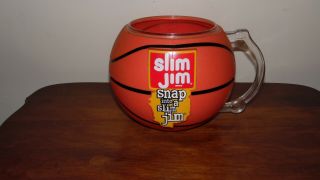 Vintage Snap Into A Slim Jim Plastic Basketball Display Mug