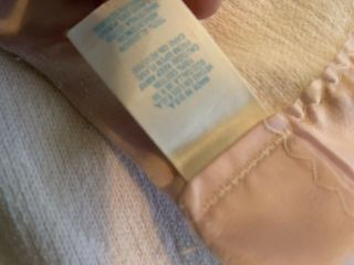 Vintage Cotton Satin Trim Pink Baby Blanket Made In USA 3