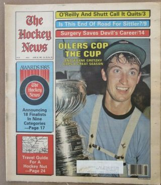 Wayne Gretzky - Edmonton Oilers - Stanley Cup Champs - The Hockey News - June 28,  1985