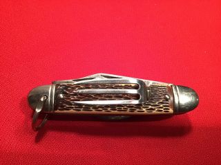 Vintage 4” Campers’ Pocket Knife With Fork And Spoon